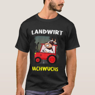 Kinder Traktor mit Kuh Trecker Bauer Jung T-Shirt