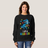 Kinder Trex Dino Ich bin ein Krieger Kindermädchen Sweatshirt (Vorne ganz)