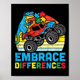 Kinder Trex Monster Truck versetzen sich mit Autis Poster