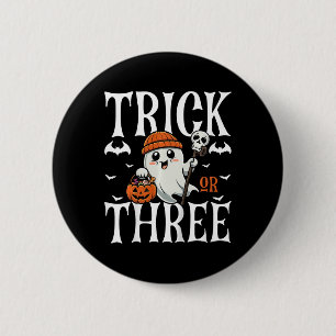 Kinder Trick Or Three Halloween Gruseliger Kürbis Button
