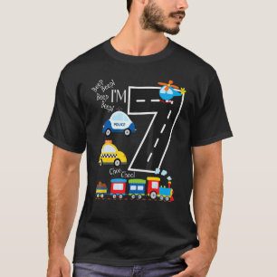 Kinder Trucks Zug 7. Geburtstagsparty Kleinkind 7 T-Shirt