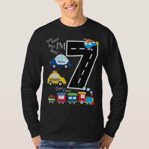 Kinder Trucks Zug 7. Geburtstagsparty Kleinkind 7  T-Shirt