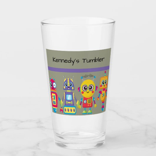Kinder Tumbler mit Robotern (Vorderseite)