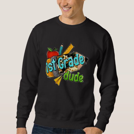 Kinder Typ der ersten Klasse zurück zur Schule Sweatshirt (Vorderseite)