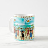 Kinder üben am Strand, Text hinzufügen Kaffeetasse (Vorderseite Links)