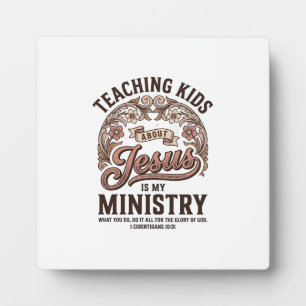 Kinder über Jesus unterrichten ist mein Amt Vintag Fotoplatte