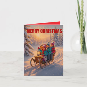 KINDER UND ENGEL WEIHNACHTS DESIGN PLUS SCHNEE FEIERTAGSKARTE