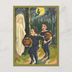 Kinder und Geist der Angst - Vintages Halloween Postkarte