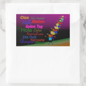 Kinder und Hallo in vielen Sprachen Rechteckiger Aufkleber (Tasche)