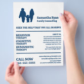 Kinder- und Jugenddesign, Psychotherapeut, Therapi Flyer (Hand)