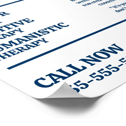 Kinder- und Jugenddesign, Psychotherapeut, Therapi Poster (Ecke)