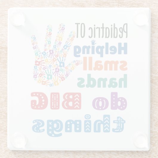 Kinder und Jugendliche helfen kleinen Händen, Groß Glasuntersetzer (Rückseite)