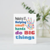 Kinder und Jugendliche helfen kleinen Händen, Groß Postkarte (Stehend Vorderseite)