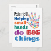 Kinder und Jugendliche helfen kleinen Händen, Groß Postkarte (Vorne/Hinten)