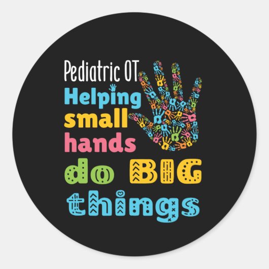 Kinder und Jugendliche helfen kleinen Händen, Groß Runder Aufkleber (Vorderseite)