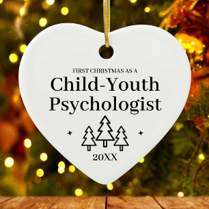 Kinder- und Jugendpsychologe Neuer Job Weihnachten Keramik Ornament