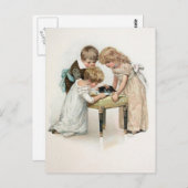 Kinder und Katzen Vintag Postkarte (Vorne/Hinten)