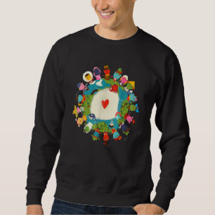 Kinder und Liebe auf dem Planeten Erde Weltfrieden Sweatshirt