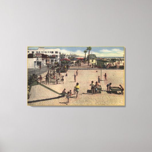 Kinder und Mamas am Athletic Beach in Venedig Leinwanddruck (Vorderseite)