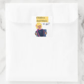 Kinder und Musik Quadratischer Aufkleber (Tasche)