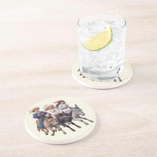 Kinder und Pferde Untersetzer (Seite)