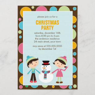 Kinder und Snowman-WeihnachtsParty Einladung