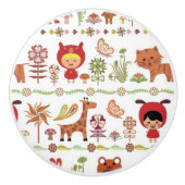 Kinder-und Tier-Muster Keramikknauf (Vorderseite)