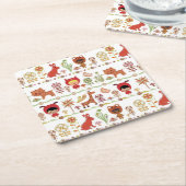 Kinder-und Tier-Muster Rechteckiger Pappuntersetzer (angewinkelt)