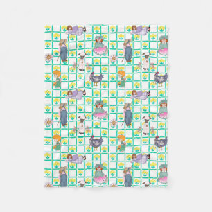 Kinder und Tiere Baby Blanket Fleecedecke