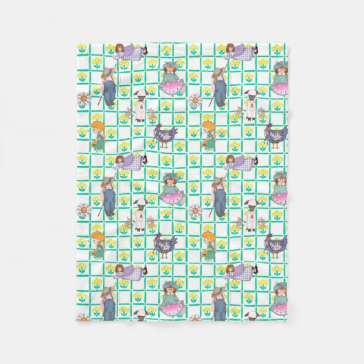 Kinder und Tiere Baby Blanket Fleecedecke (Vorderseite)