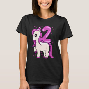 Kinder Unicorn 2 Jahre Geburtstag T-Shirt