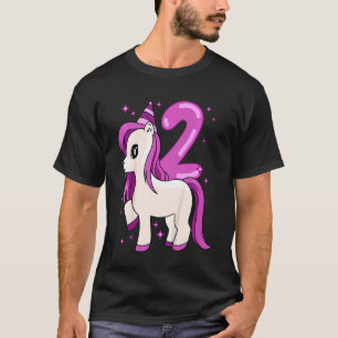 Kinder Unicorn 2 Jahre Geburtstag T-Shirt
