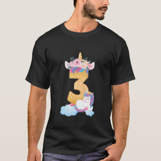 Kinder Unicorn 3. Geburtstagsgeschenke für 3 Jahre T-Shirt