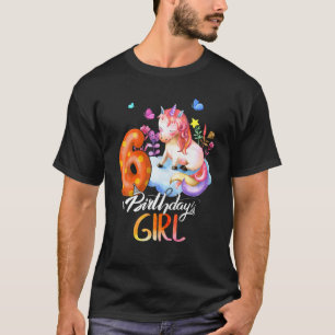 Kinder Unicorn 6. Geburtstag Ich bin 6 Jahre alt J T-Shirt