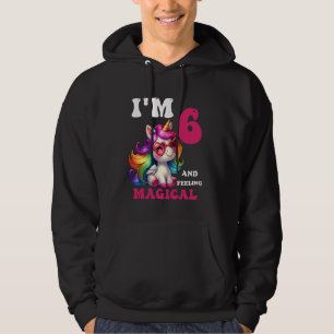 Kinder Unicorn 6. Geburtstag Ich bin 6 Jahre alt M Hoodie