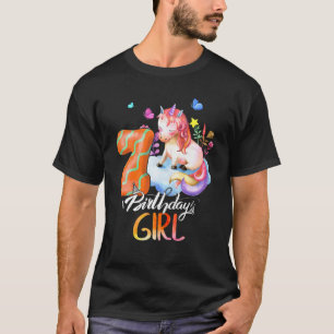 Kinder Unicorn 7. Geburtstag Ich bin 7 Jahre alte  T-Shirt