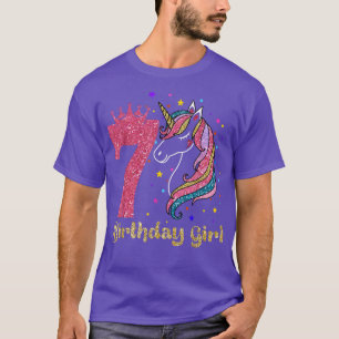 Kinder Unicorn Geburtstagskind 7 Jahre alt 7. Gebu T-Shirt