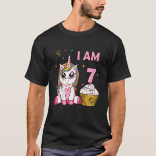 Kinder Unicorn Mädchen mythische Kreatur I Bin 7 J T-Shirt