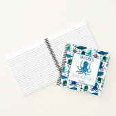 Kinder unter dem Meereswasserfarbe Nautischer Okto Notizblock (Innenseite)