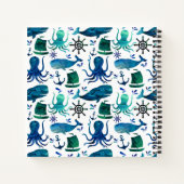 Kinder unter dem Meereswasserfarbe Nautischer Okto Notizblock (Rückseite)