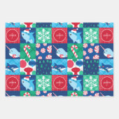 Kinder unter dem Weihnachtswerk des Meeres Geschenkpapier Set (Vorderseite)