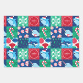 Kinder unter dem Weihnachtswerk des Meeres Geschenkpapier Set (Vorderseite 3)