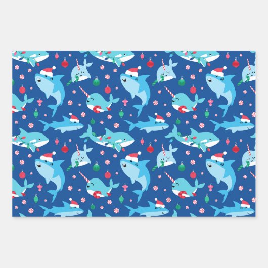 Kinder unter dem Weihnachtswerk des Meeres Geschenkpapier Set (Vorderseite 2)