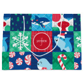 Kinder unter dem Weihnachtswerk des Meeres Große Geschenktüte (Vorderseite)