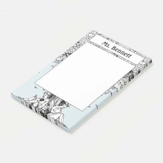 Kinder unter einem Baum Post-it Klebezettel (angewinkelt)