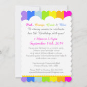 Kinder unter Regenbogenwolke 5. Geburtstag einlade Einladung (Rückseite)