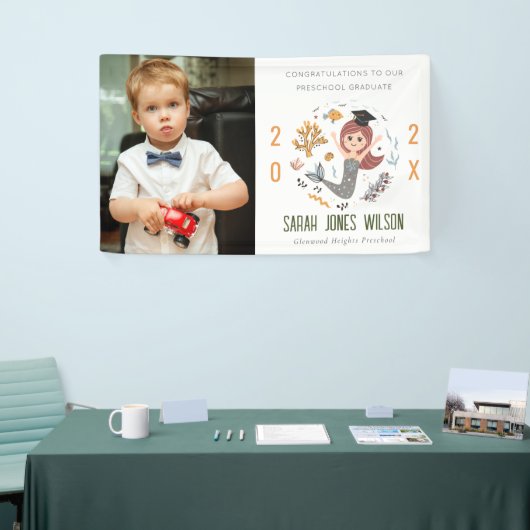 Kinder Unterwasser Meerjungfrau Foto Vorschule Abs Banner (Messeveranstaltung)