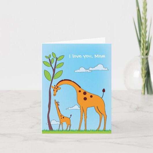 Kinder Valentine Giraffe Liebe Card Feiertagskarte (Vorderseite)
