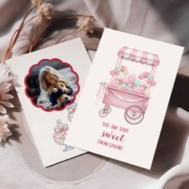 Kinder-Valentinskarte mit Süßigkeiten-Motiv,  Mitteilungskarte