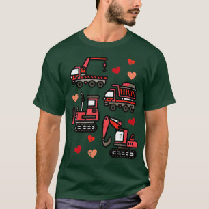 Kinder Valentinstag Bautransporter Funny Boys T-Shirt